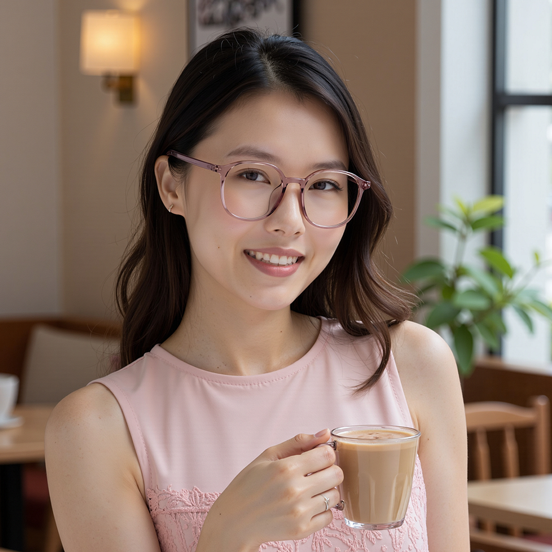 Lenskart Air Pink Full Rim Square right side