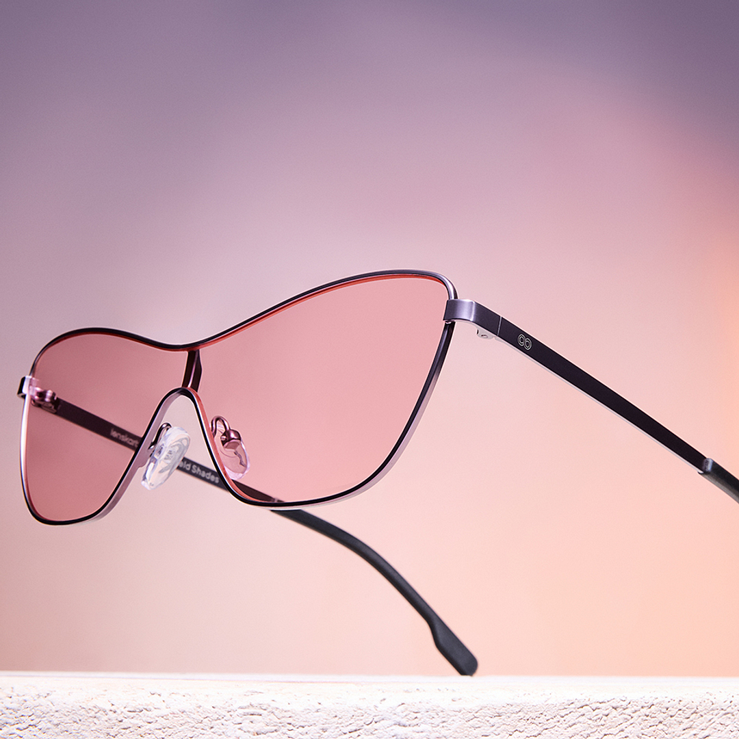 Lenskart Studio Online Gunmetal Full Rim Cat Eye left side