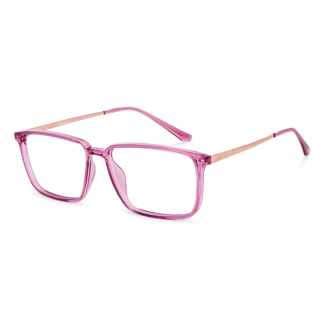 Pink Rose Gold Full Rim Rectangle Lenskart Air Pop LA E16643