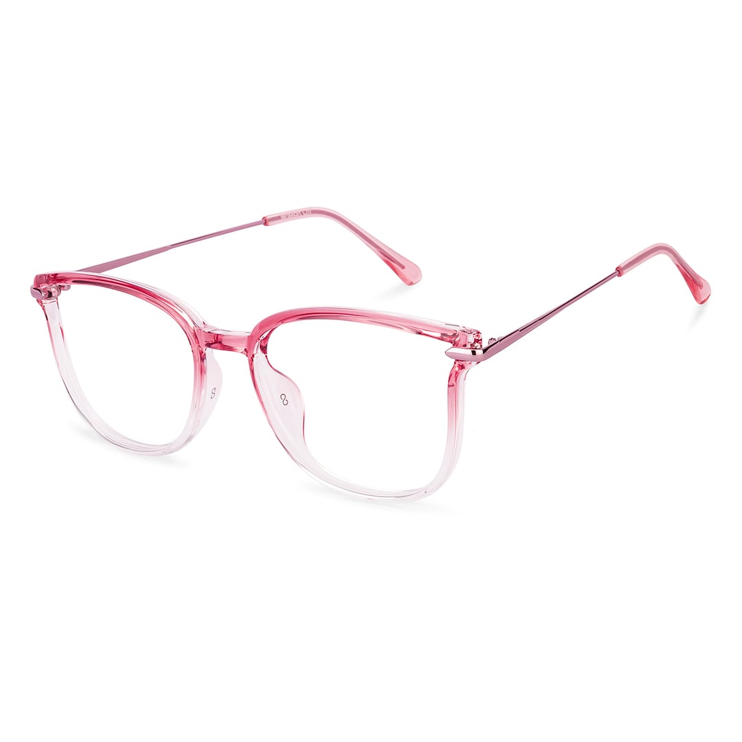 Lenskart Air Pink Transparent Full Rim Cat Eye left side