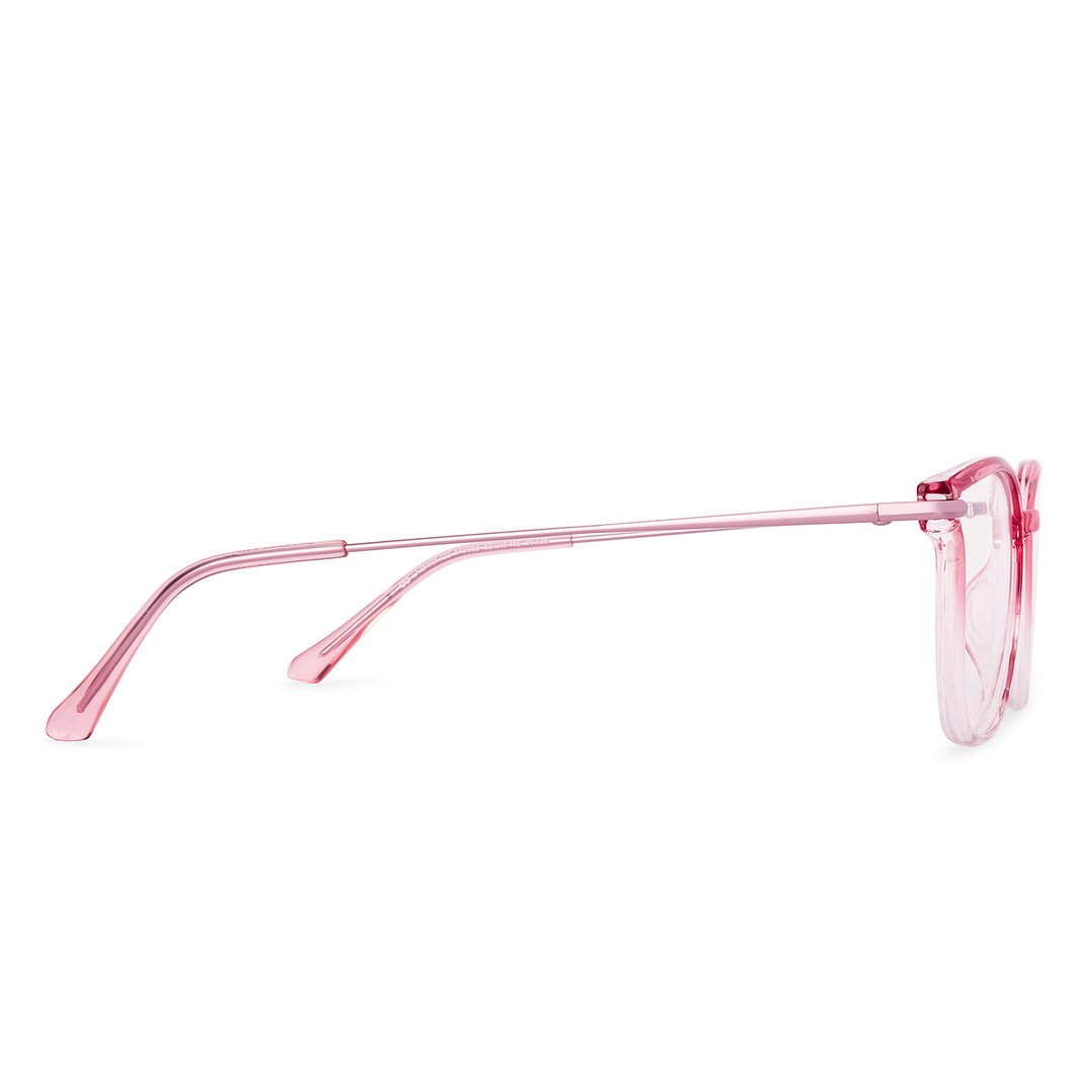 Lenskart Air Pink Transparent Full Rim Cat Eye left side