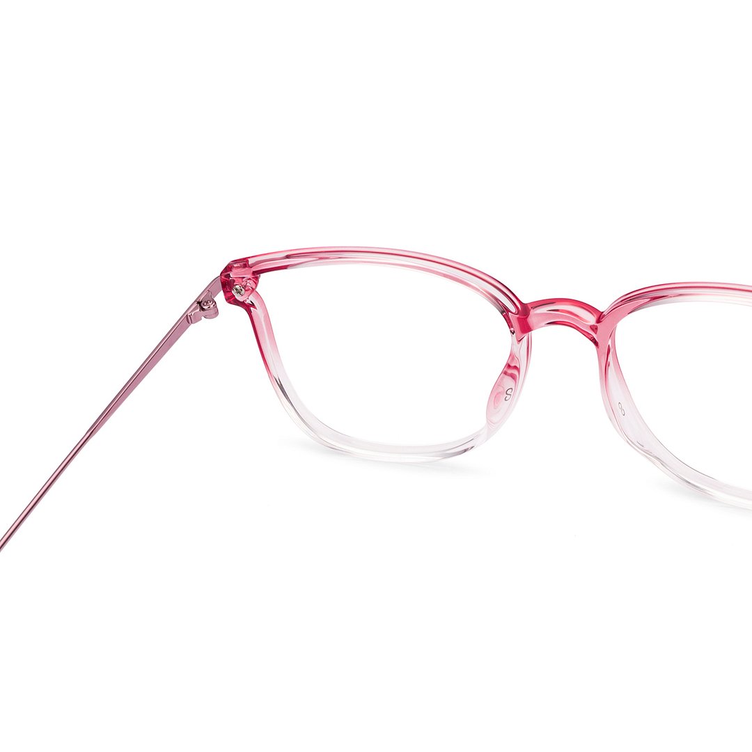 Lenskart Air Pink Transparent Full Rim Cat Eye right side