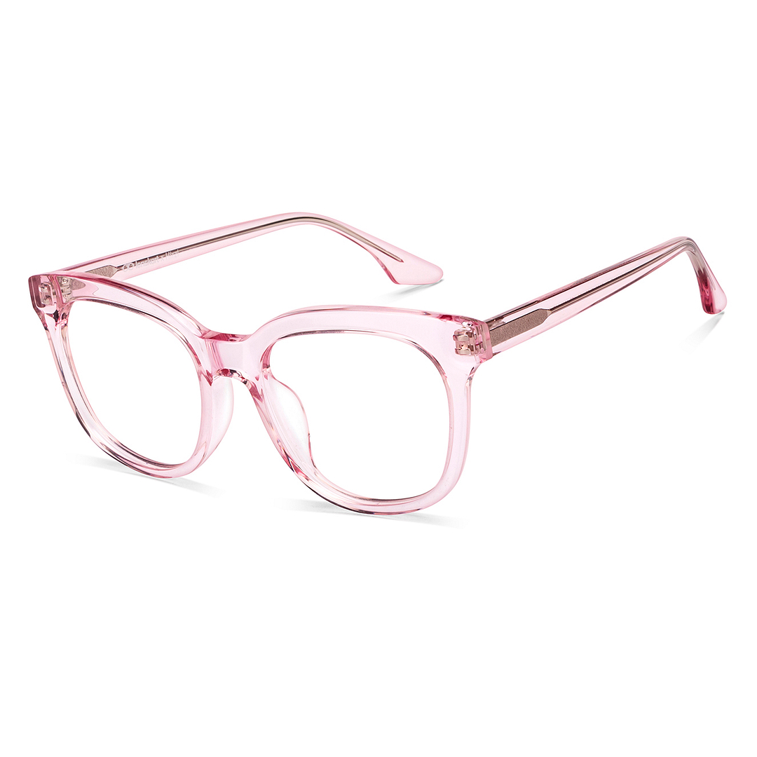 Lenskart Pink Transparent Full Rim Cat Eye right side