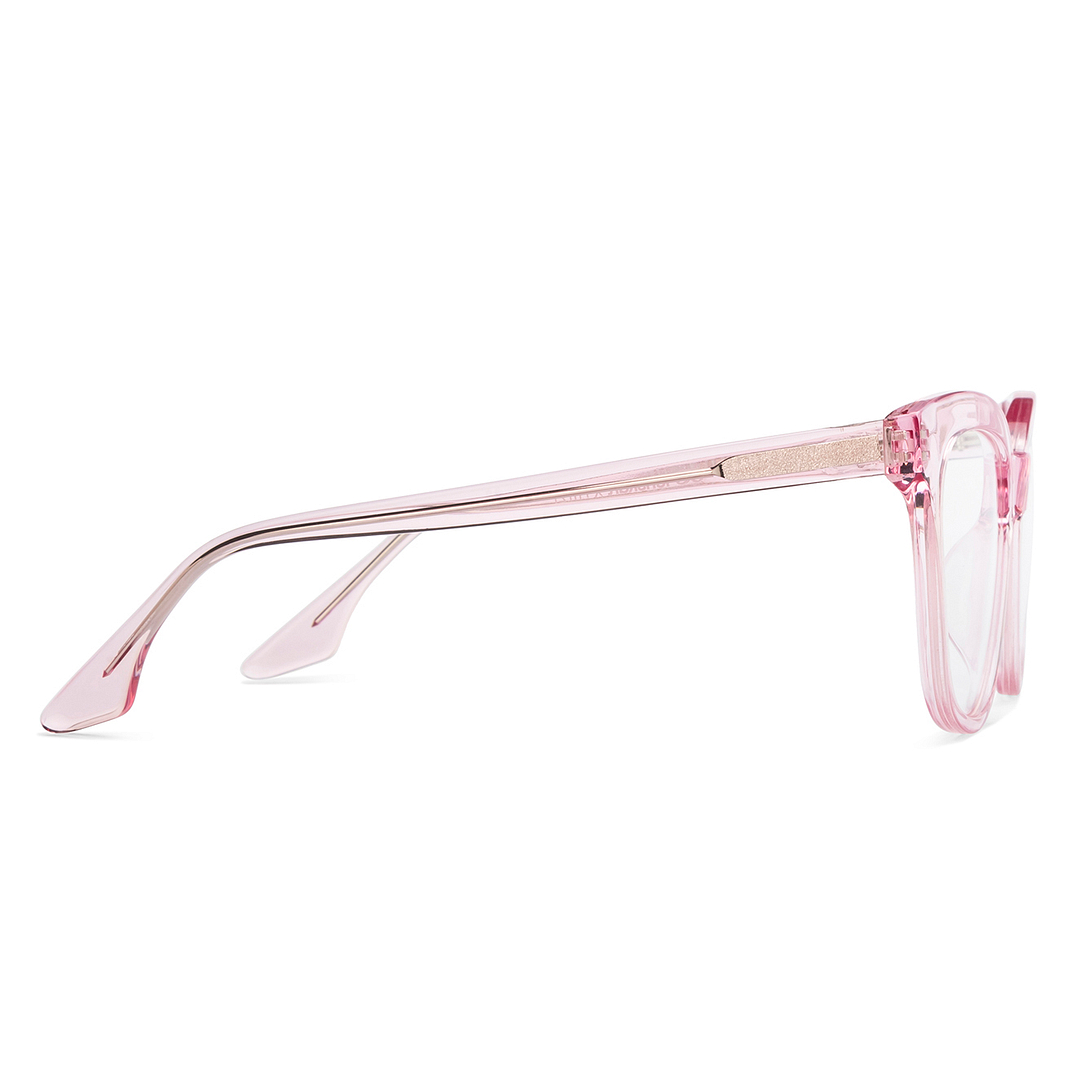 Lenskart Pink Transparent Full Rim Cat Eye left side