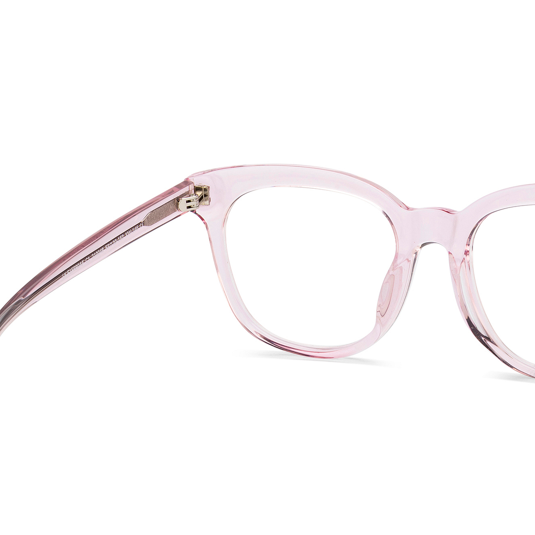 Lenskart Pink Transparent Full Rim Cat Eye right side