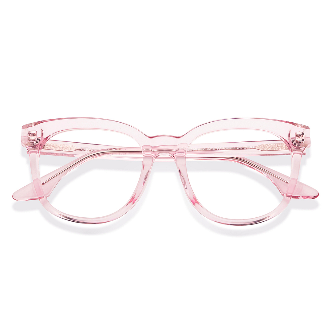Lenskart Pink Transparent Full Rim Cat Eye left side