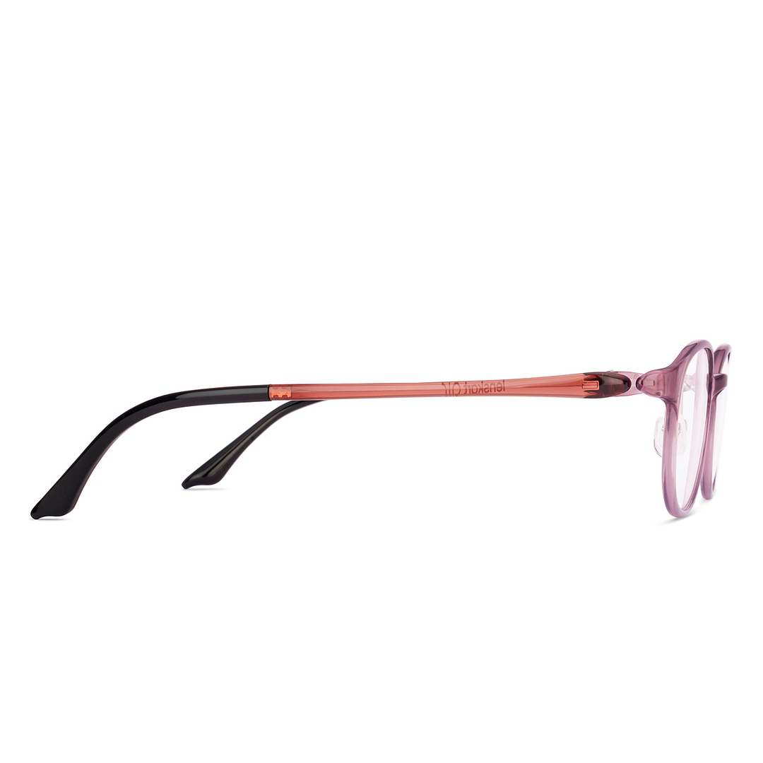 Lenskart Air Pink Transparent Full Rim Oval left side