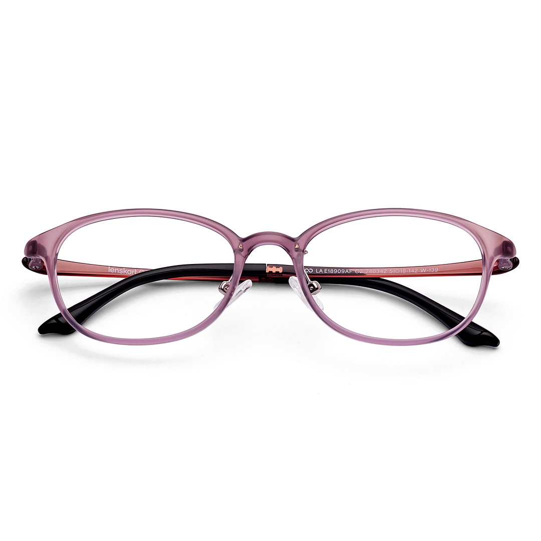 Lenskart Air Pink Transparent Full Rim Oval left side