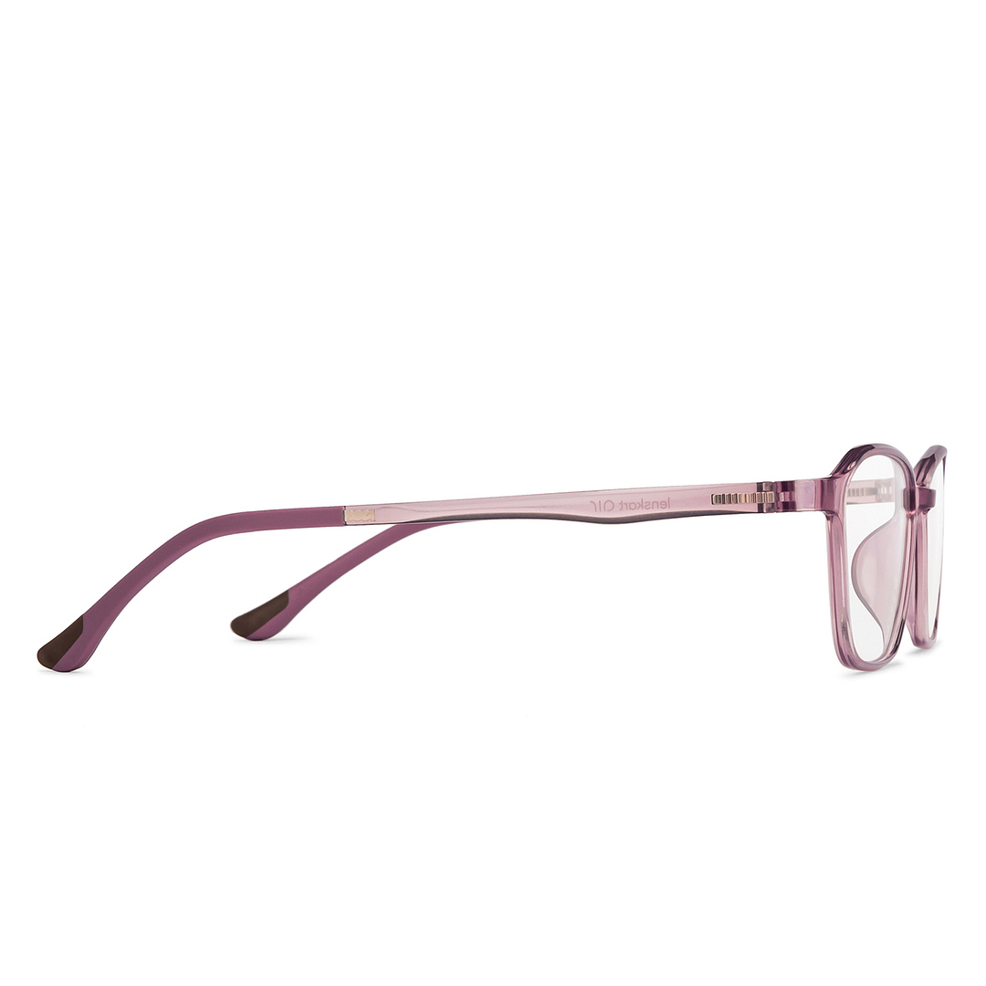 Lenskart Air Online Pink Transparent Full Rim Rectangle left side
