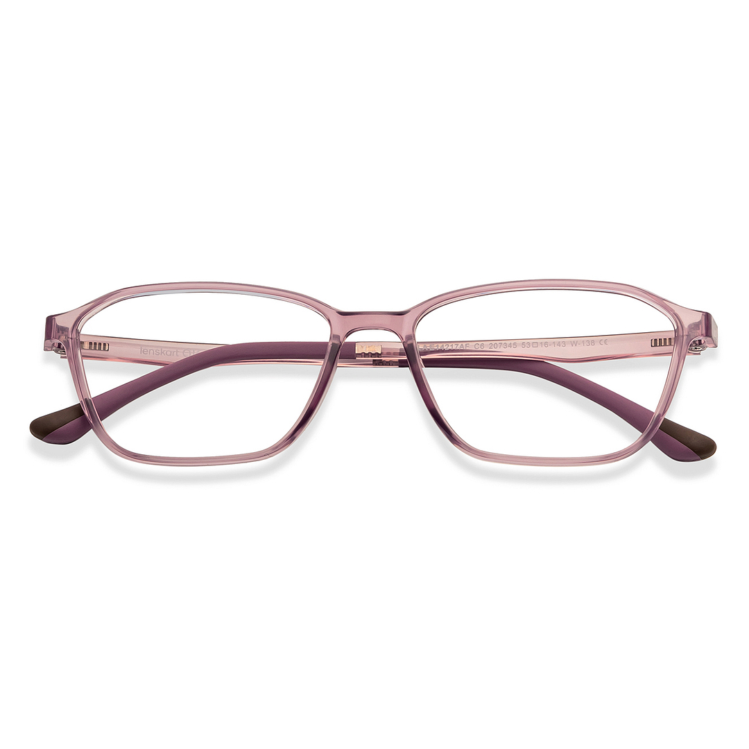 Lenskart Air Online Pink Transparent Full Rim Rectangle left side