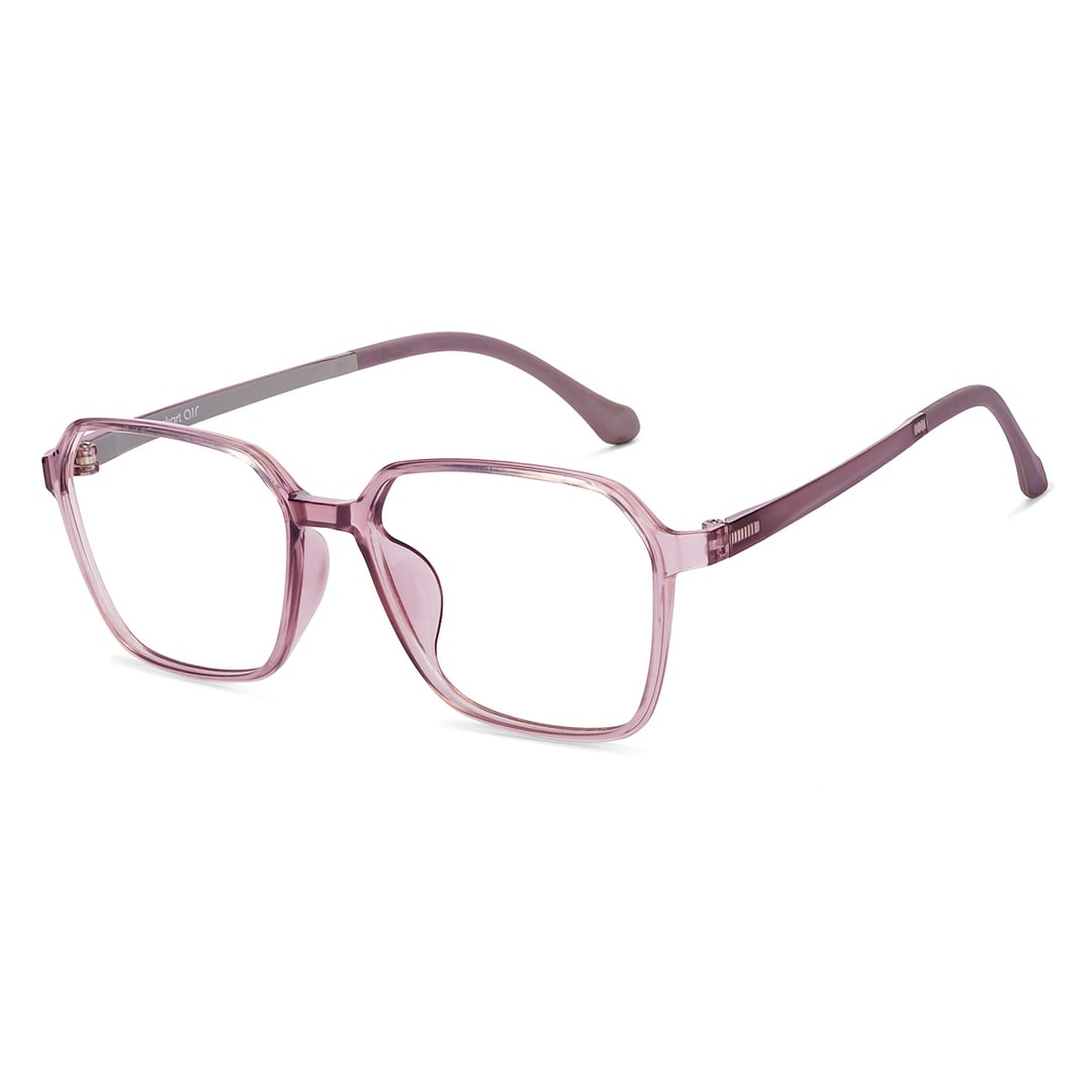 Lenskart Air Pink Transparent Full Rim Square right side
