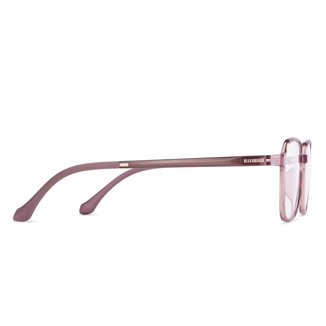 Lenskart Air Pink Transparent Full Rim Square left side