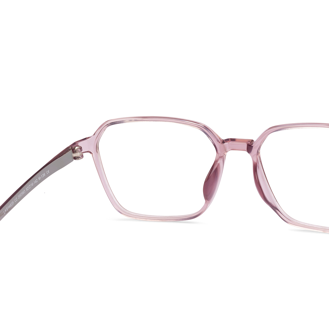 Lenskart Air Pink Transparent Full Rim Square right side