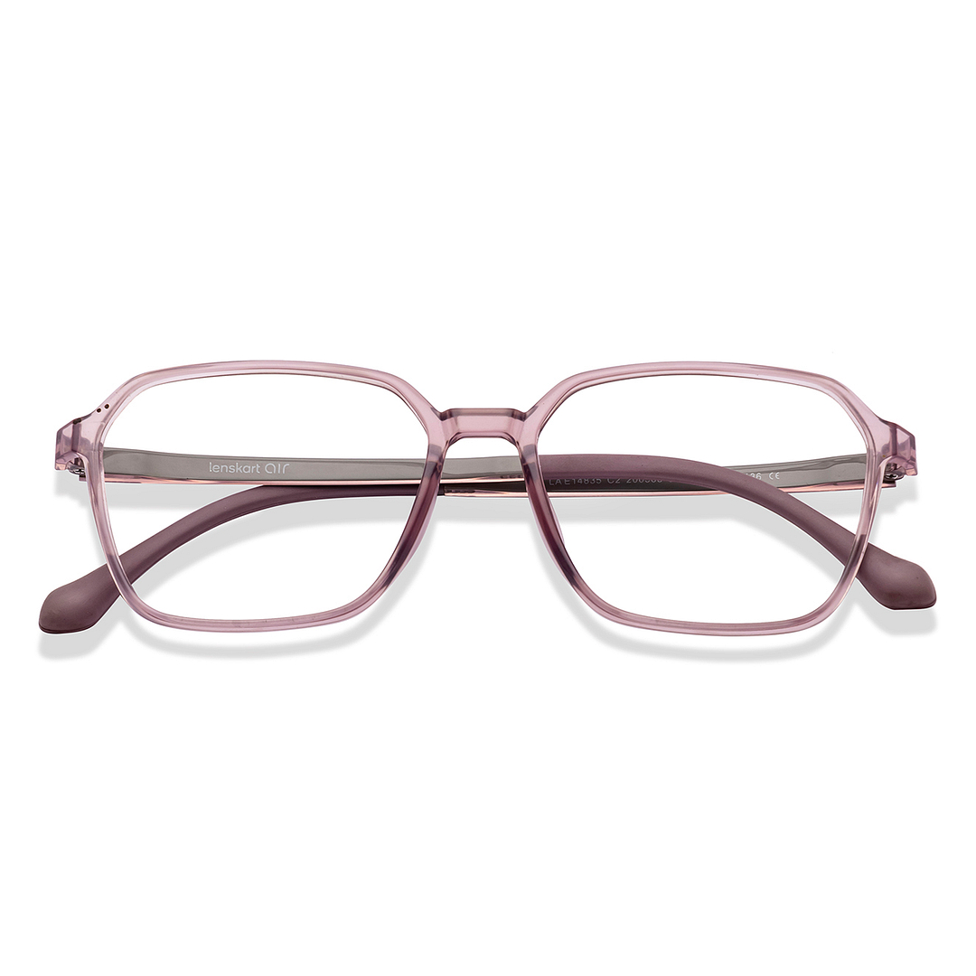 Lenskart Air Pink Transparent Full Rim Square left side