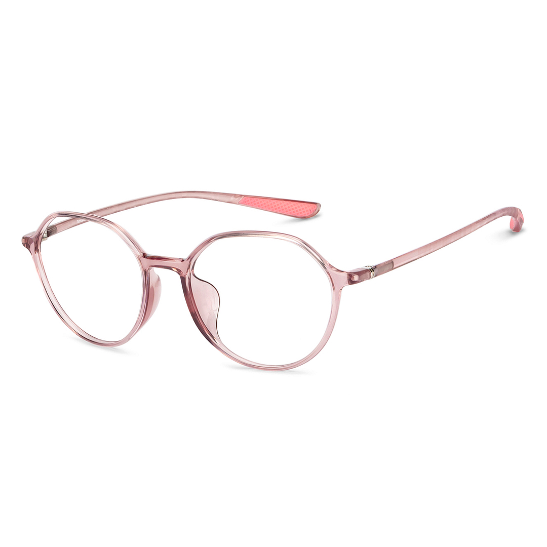 Lenskart Air Online Pink Transparent Full Rim Round left side