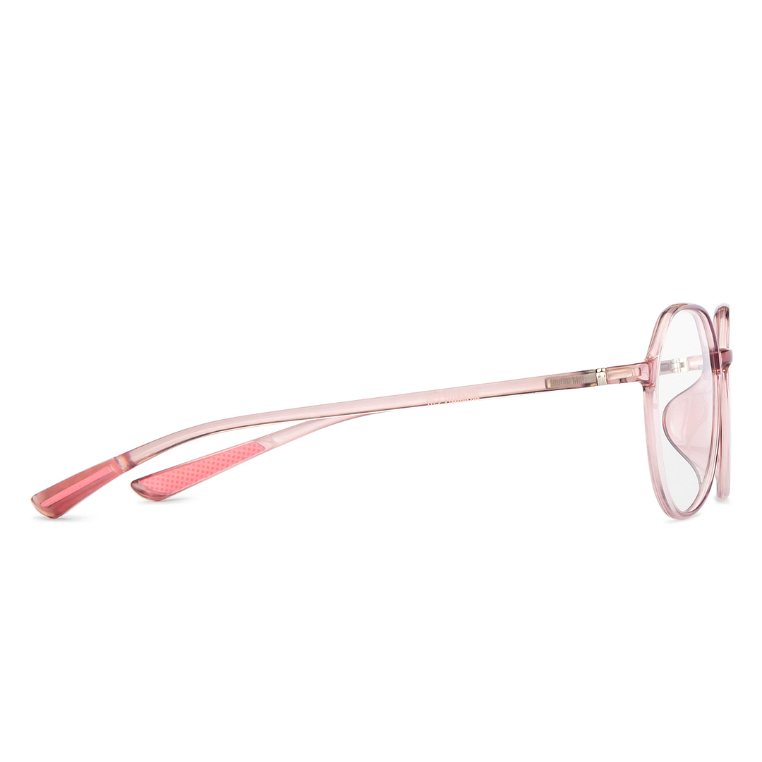 Lenskart Air Online Pink Transparent Full Rim Round left side
