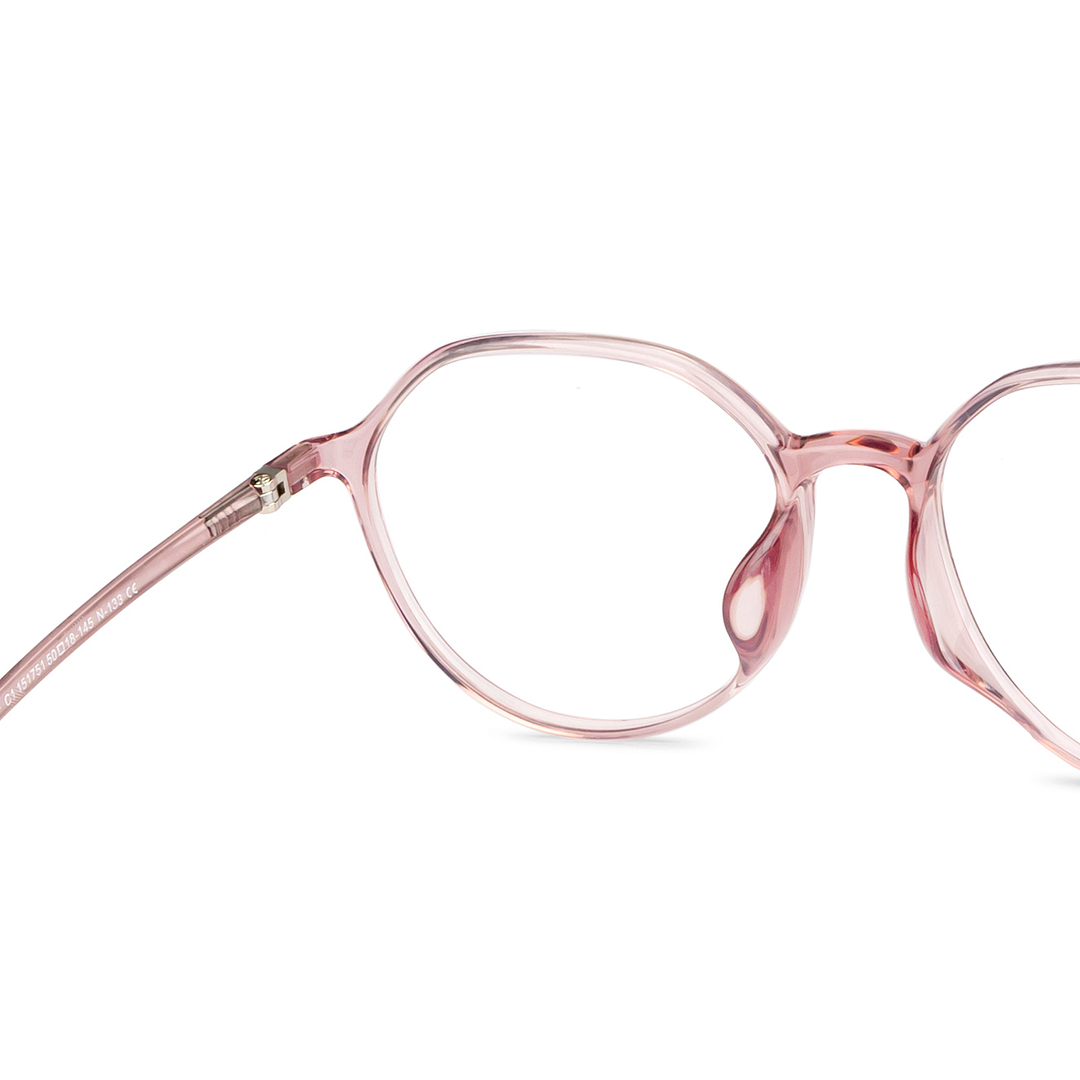 Lenskart Air Online Pink Transparent Full Rim Round right side
