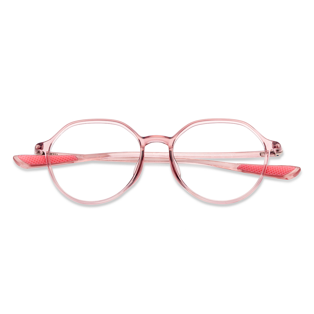 Lenskart Air Online Pink Transparent Full Rim Round left side
