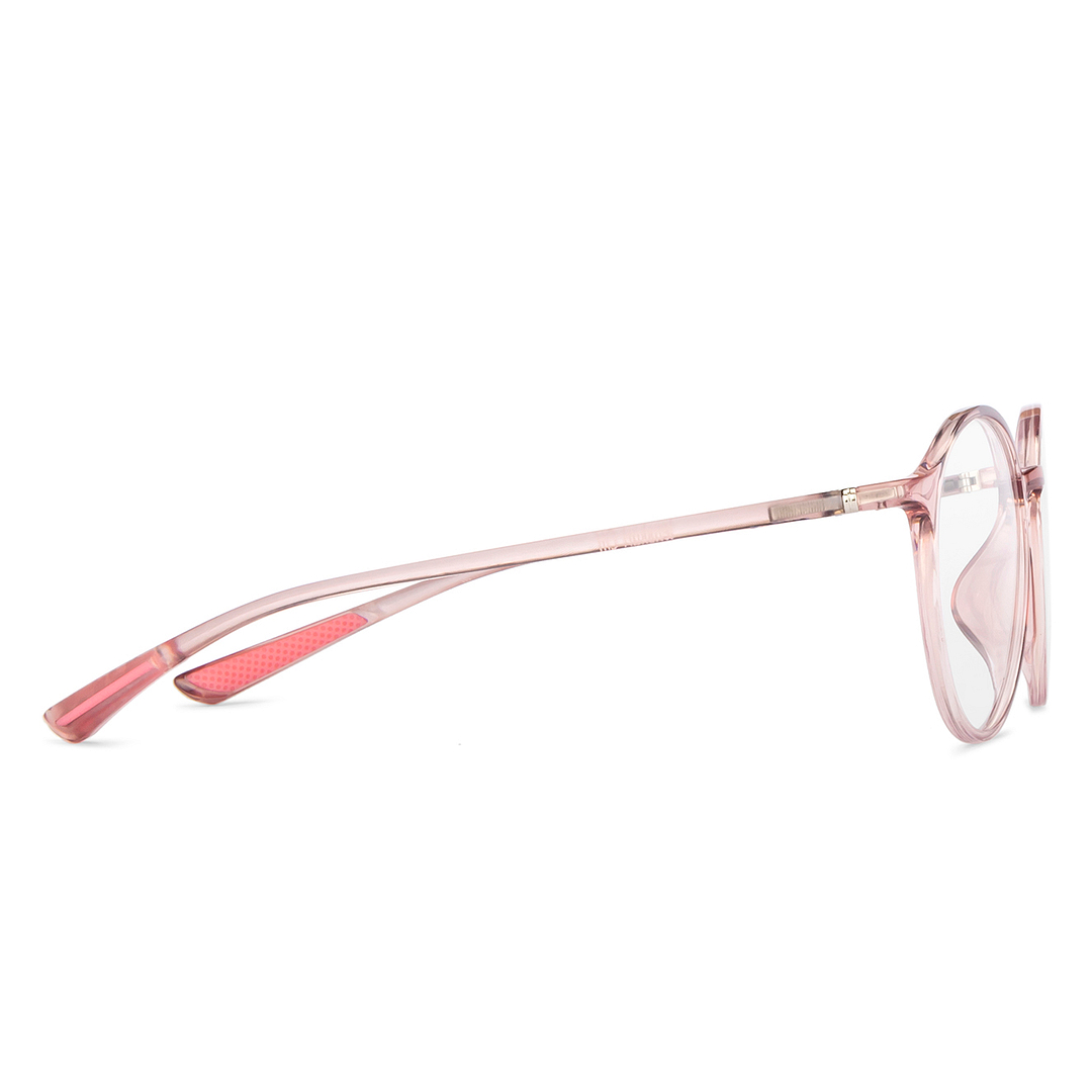 Lenskart Air Online Pink Transparent Full Rim Round left side