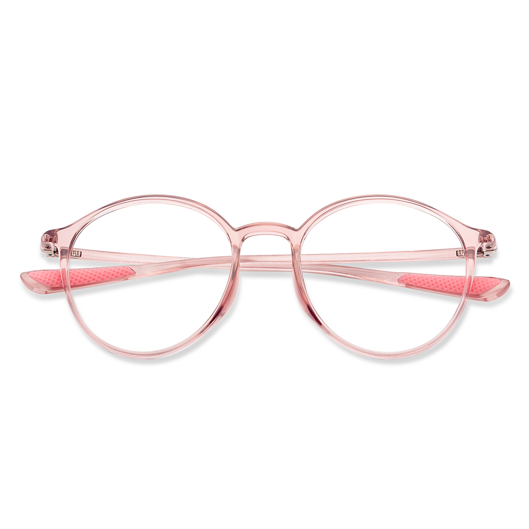 Lenskart Air Online Pink Transparent Full Rim Round left side