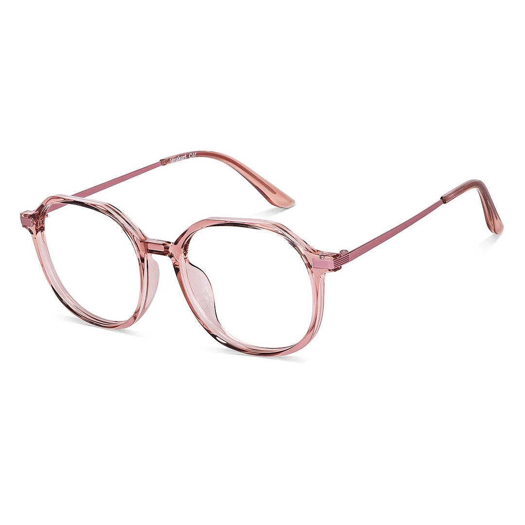 Lenskart Air Online Pink Transparent Full Rim Round right side