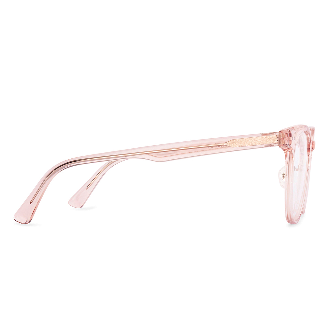Lenskart Pink Transparent Full Rim Round left side