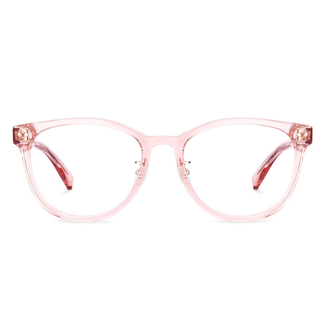 Lenskart Pink Transparent Full Rim Round right side