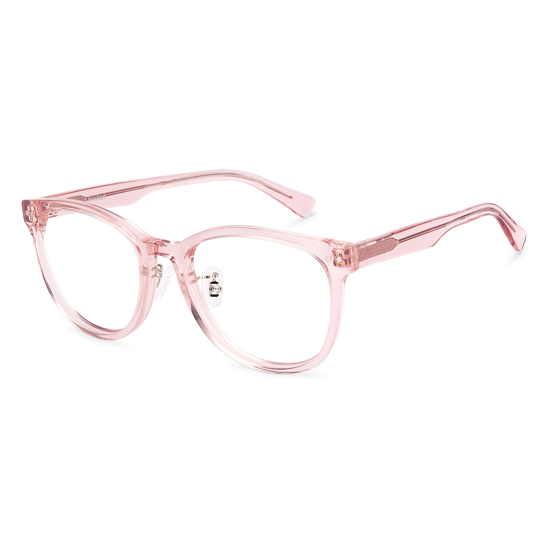 Lenskart Pink Transparent Full Rim Round left side