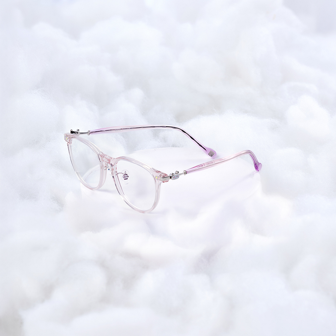 Lenskart Pink Transparent Full Rim Round right side