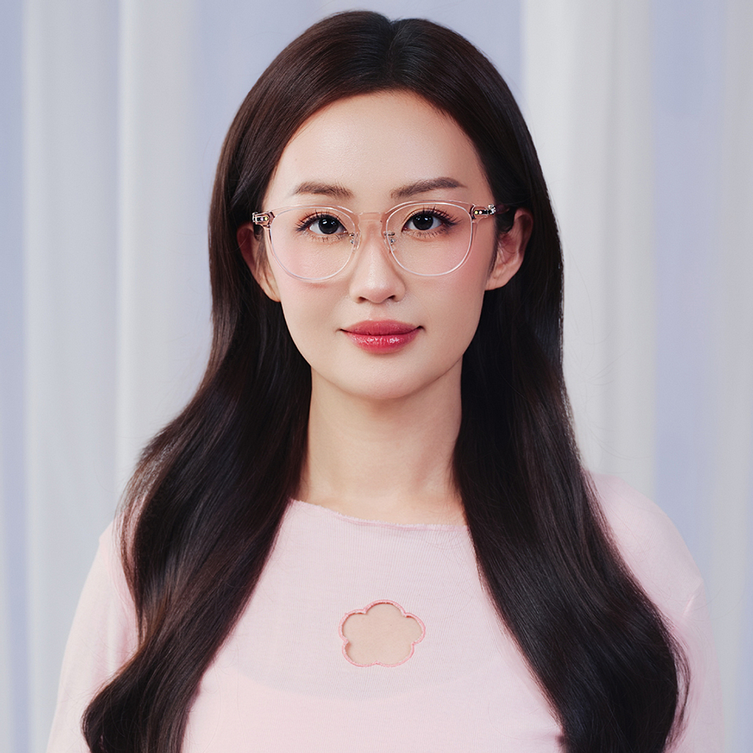 Lenskart Pink Transparent Full Rim Round right side