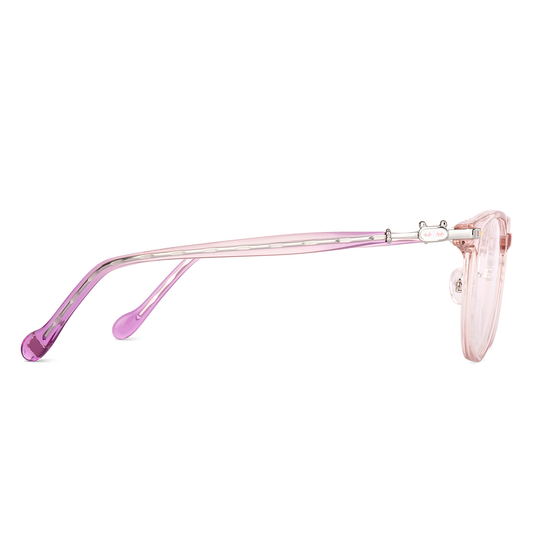Lenskart Pink Transparent Full Rim Round left side