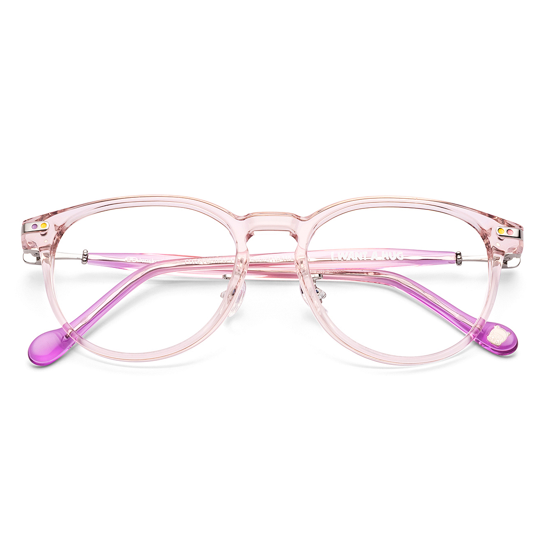 Lenskart Pink Transparent Full Rim Round left side