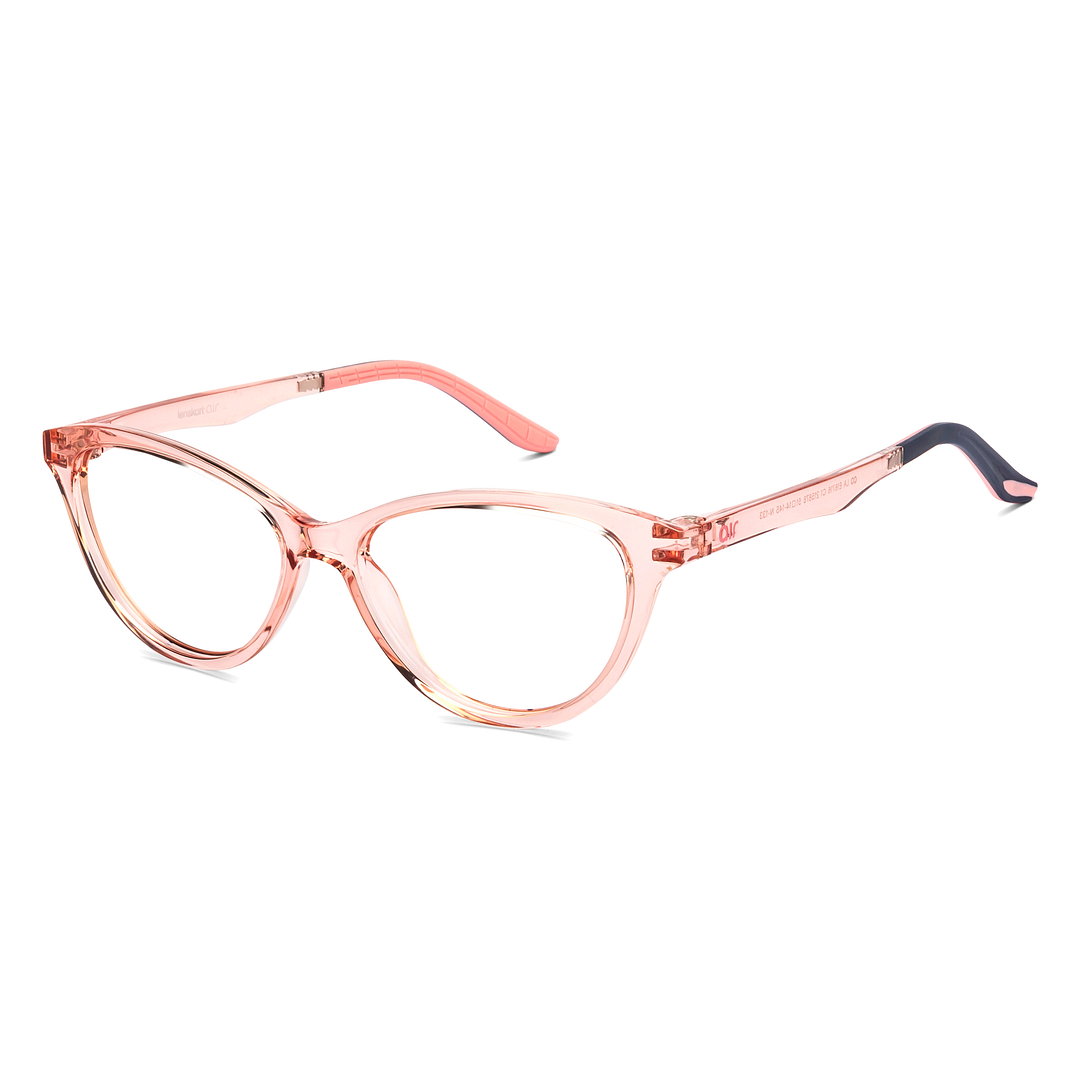 Lenskart Air Online Pink Transparent Full Rim Cat Eye right side