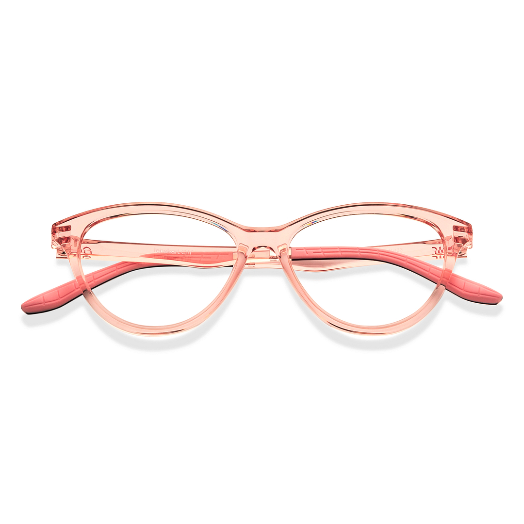 Lenskart Air Online Pink Transparent Full Rim Cat Eye left side