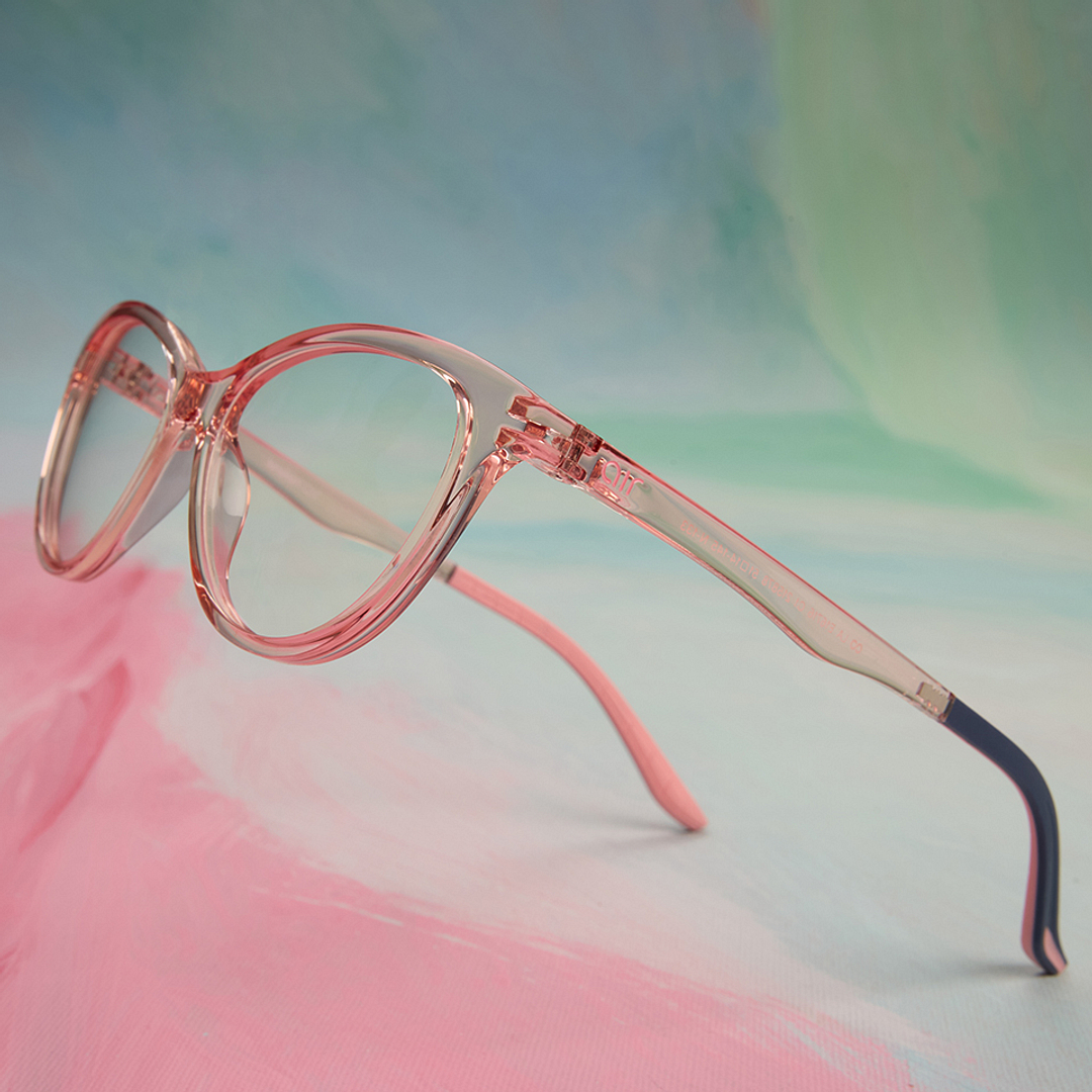 Lenskart Air Online Pink Transparent Full Rim Cat Eye right side
