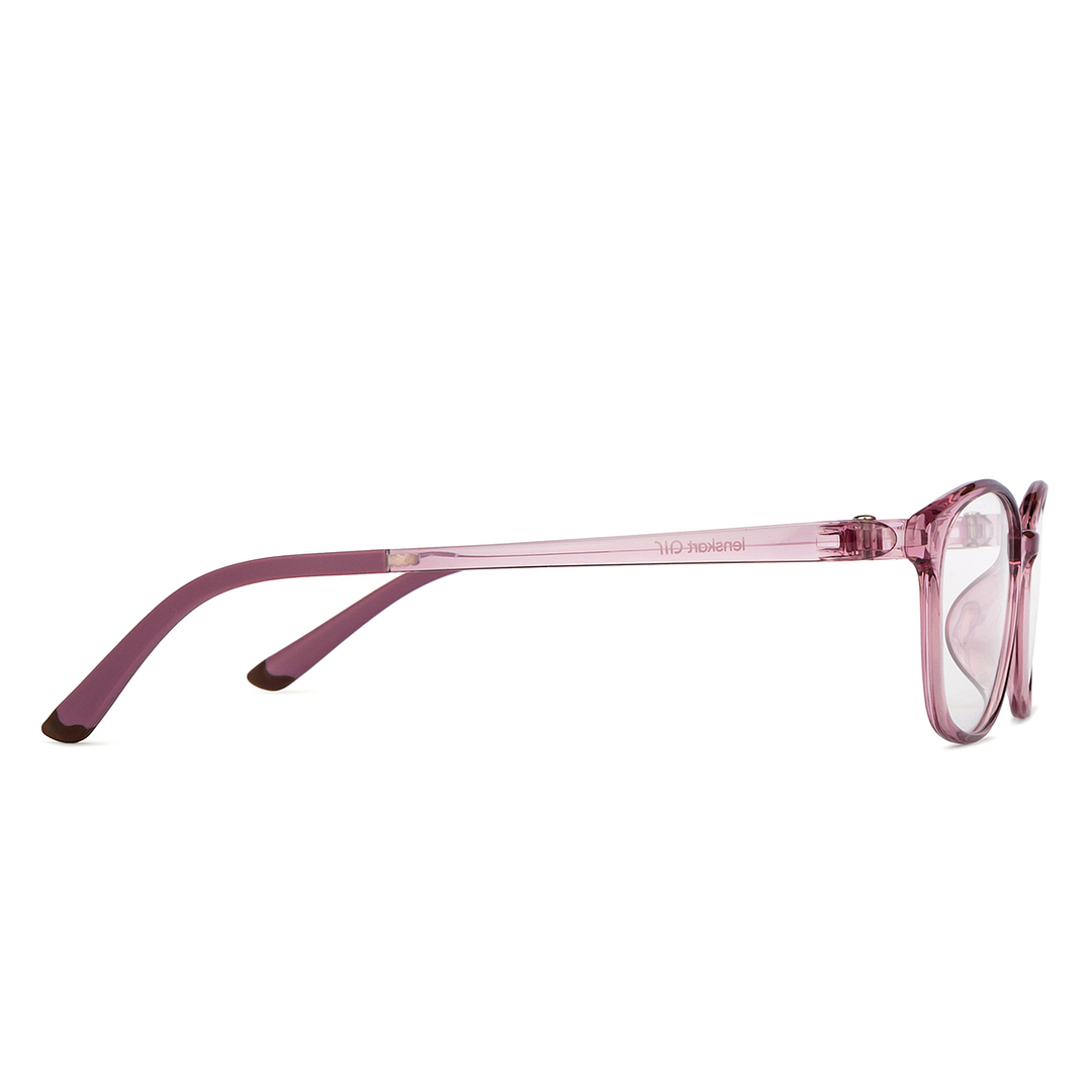 Lenskart Air Online Pink Transparent Full Rim Cat Eye left side