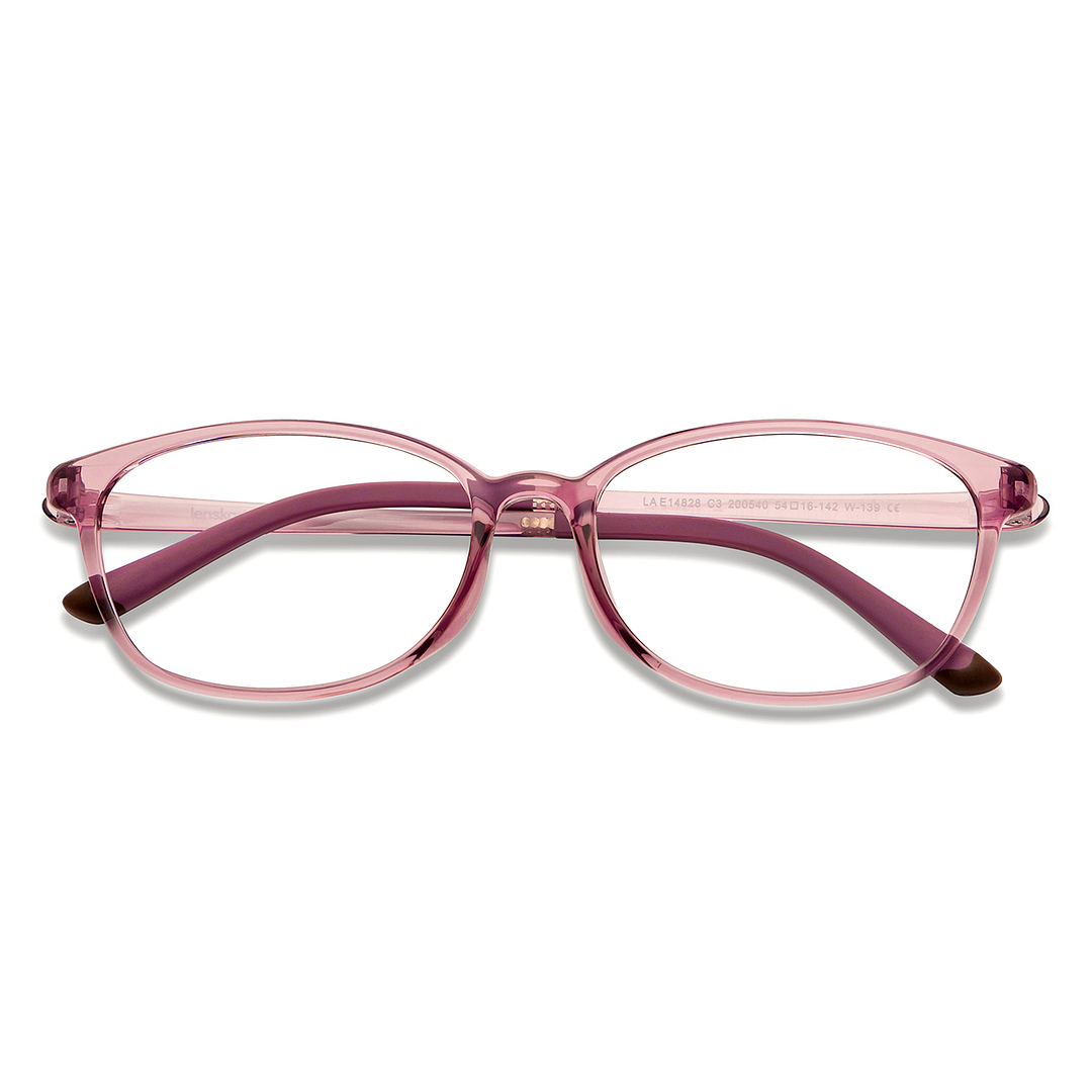 Lenskart Air Online Pink Transparent Full Rim Cat Eye left side