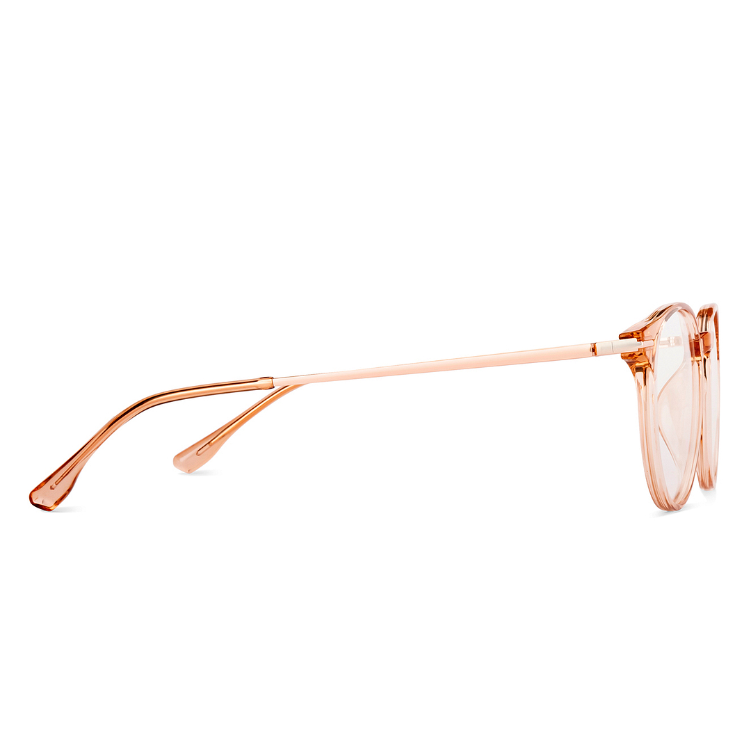 Lenskart Air Pink Transparent Full Rim Round left side