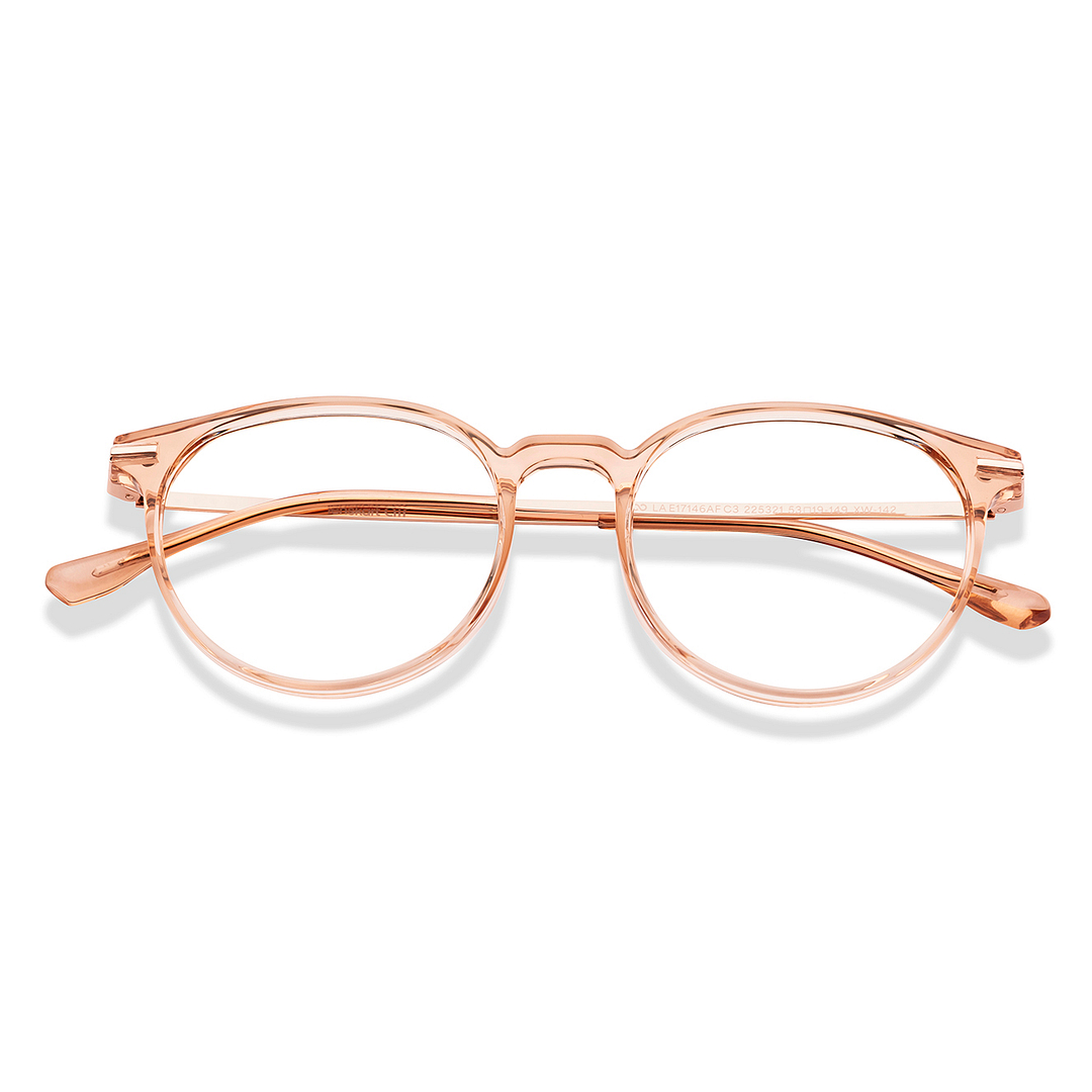 Lenskart Air Pink Transparent Full Rim Round left side