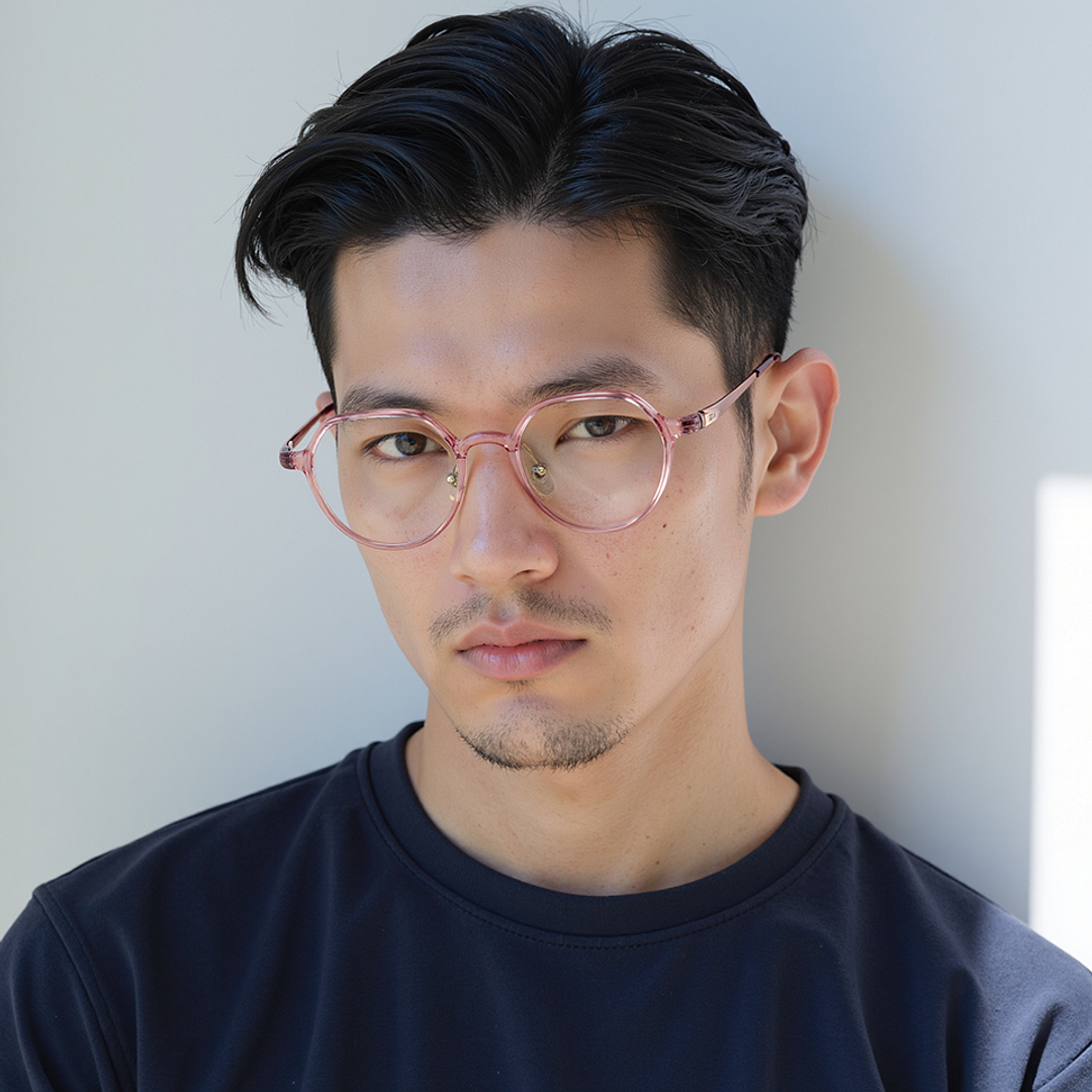 Lenskart Pink Transparent Full Rim Round right side