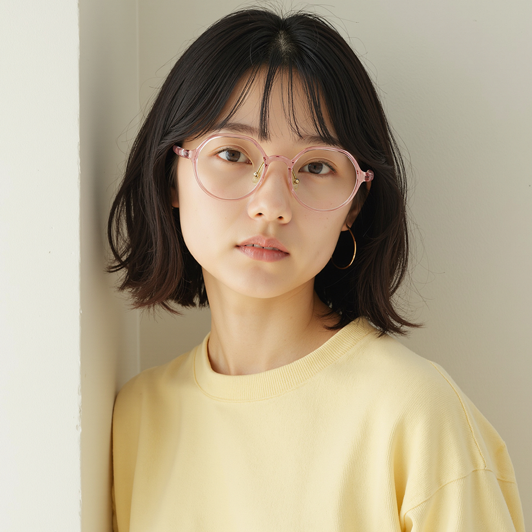 Lenskart Pink Transparent Full Rim Round right side