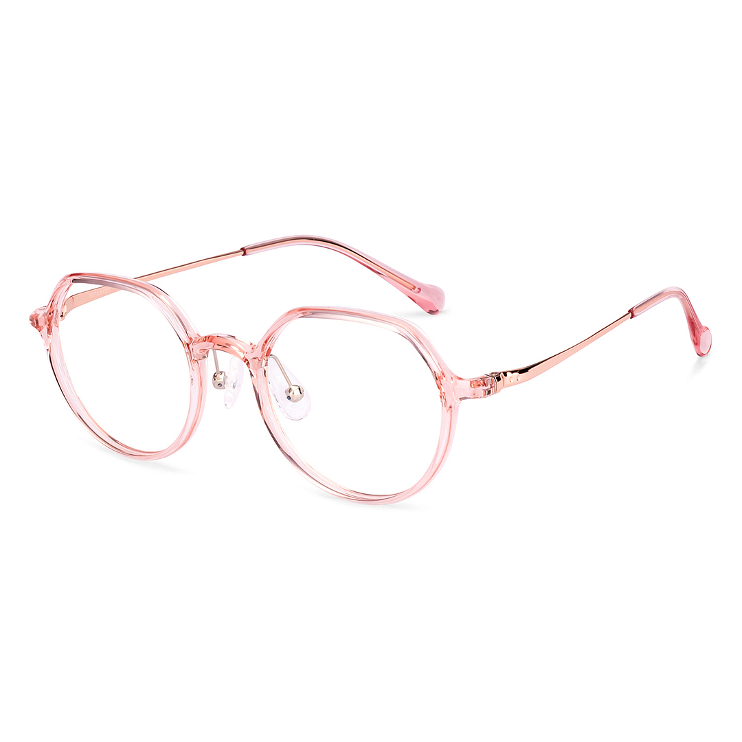 Lenskart Pink Transparent Full Rim Round left side