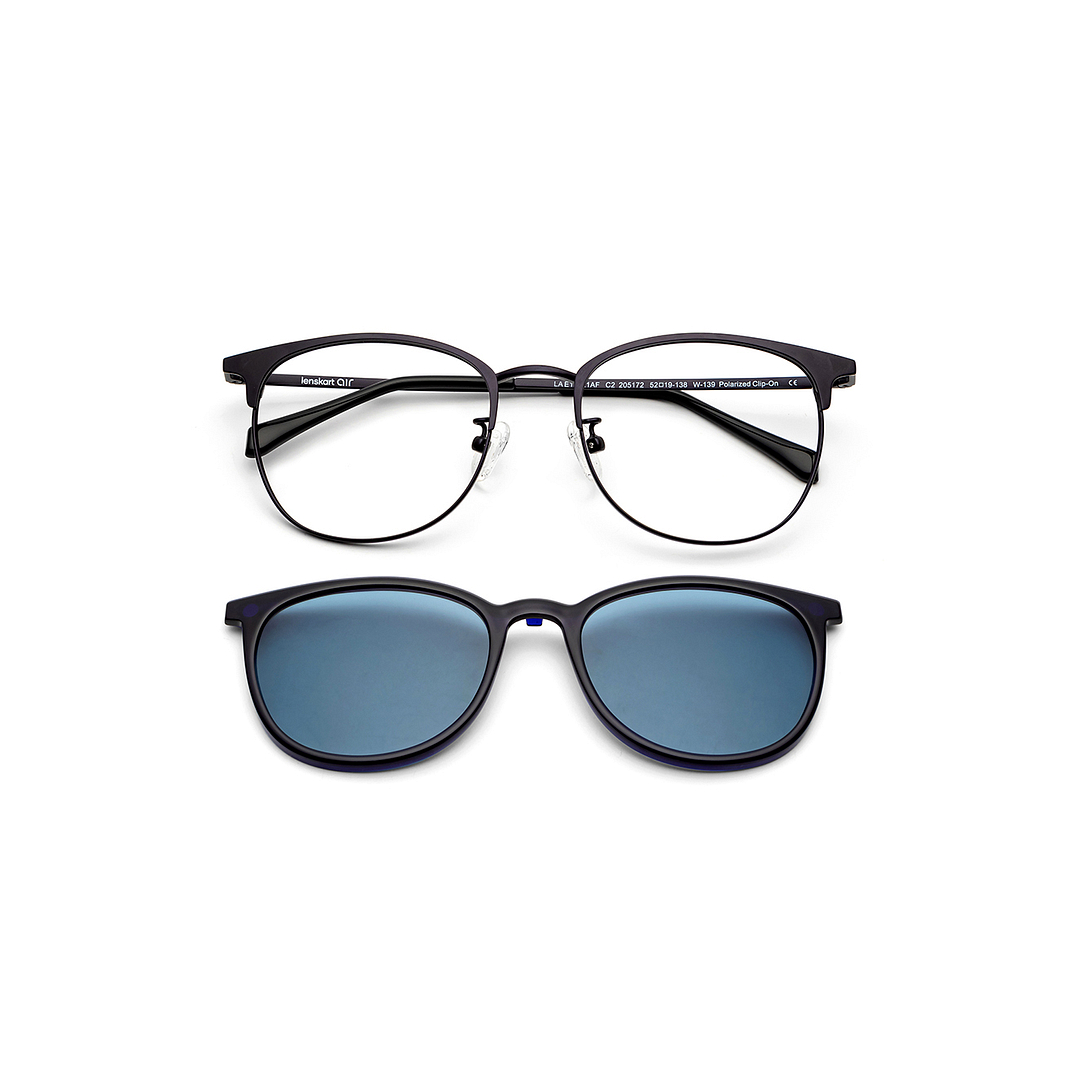 Lenskart Air Sky Blue Full Rim Round left side