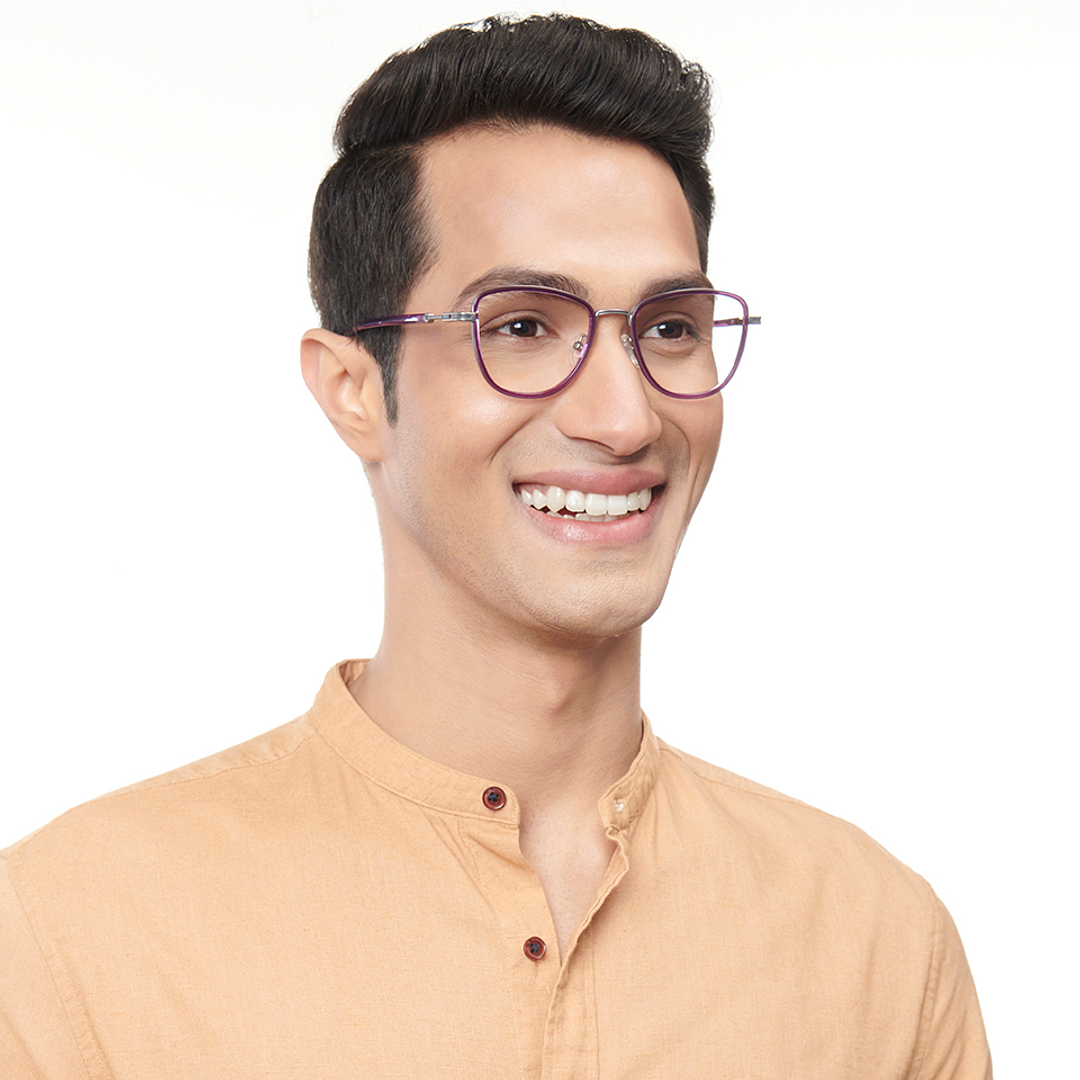 Lenskart Studio Online Purple Full Rim Cat Eye left side