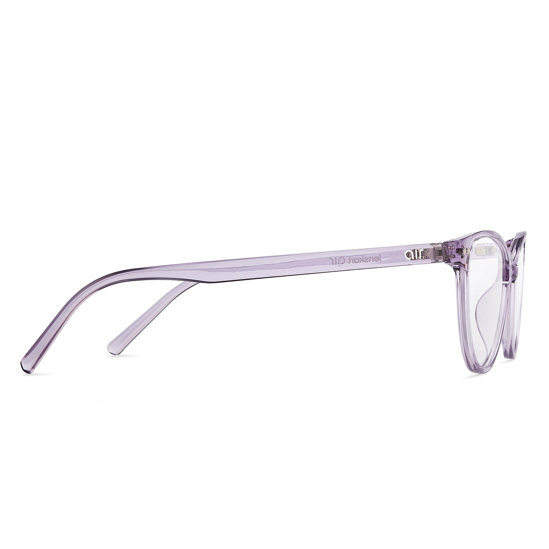 Lenskart Air Online Purple Transparent Full Rim Cat Eye left side