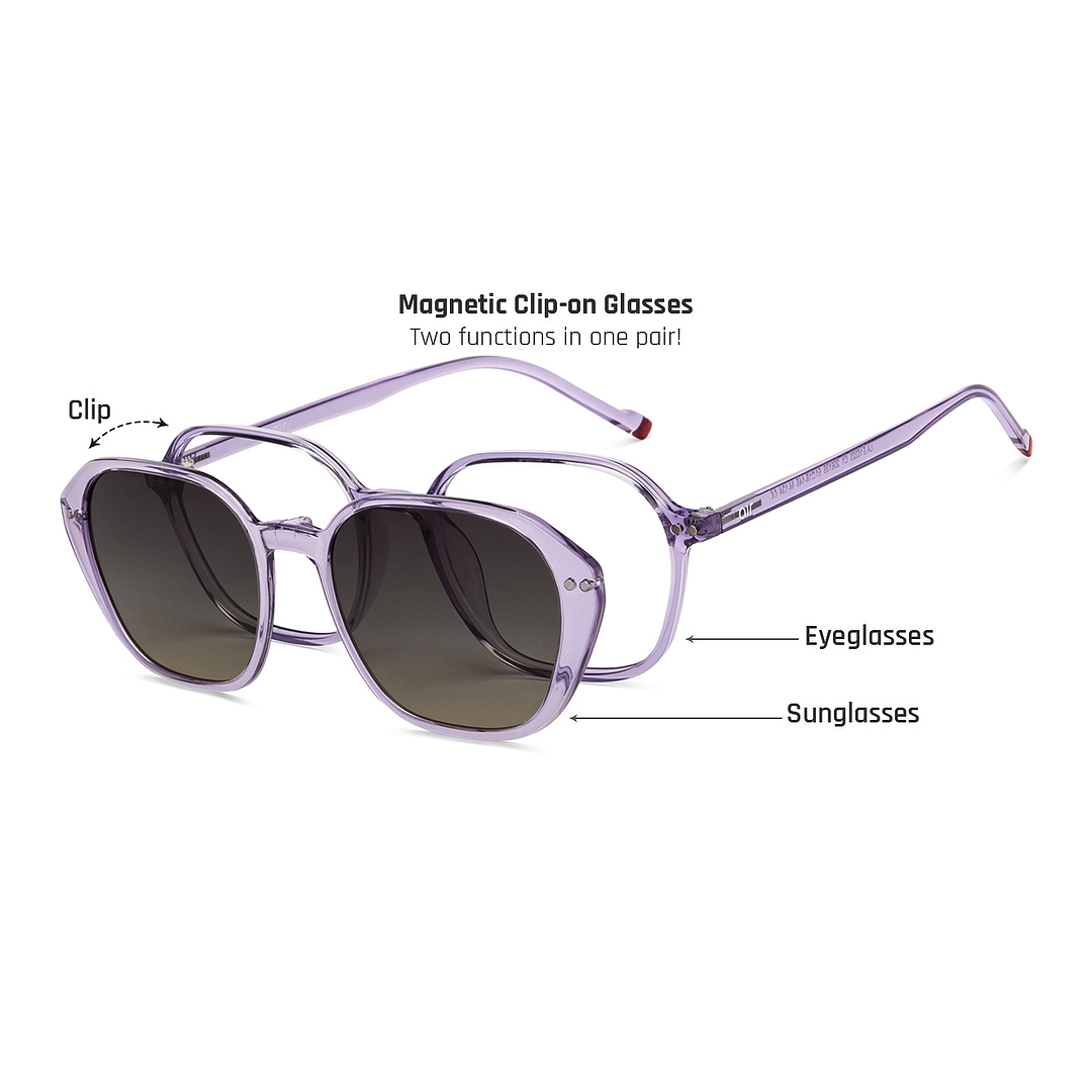 Lenskart Air Online Purple Transparent Full Rim Geometric left side