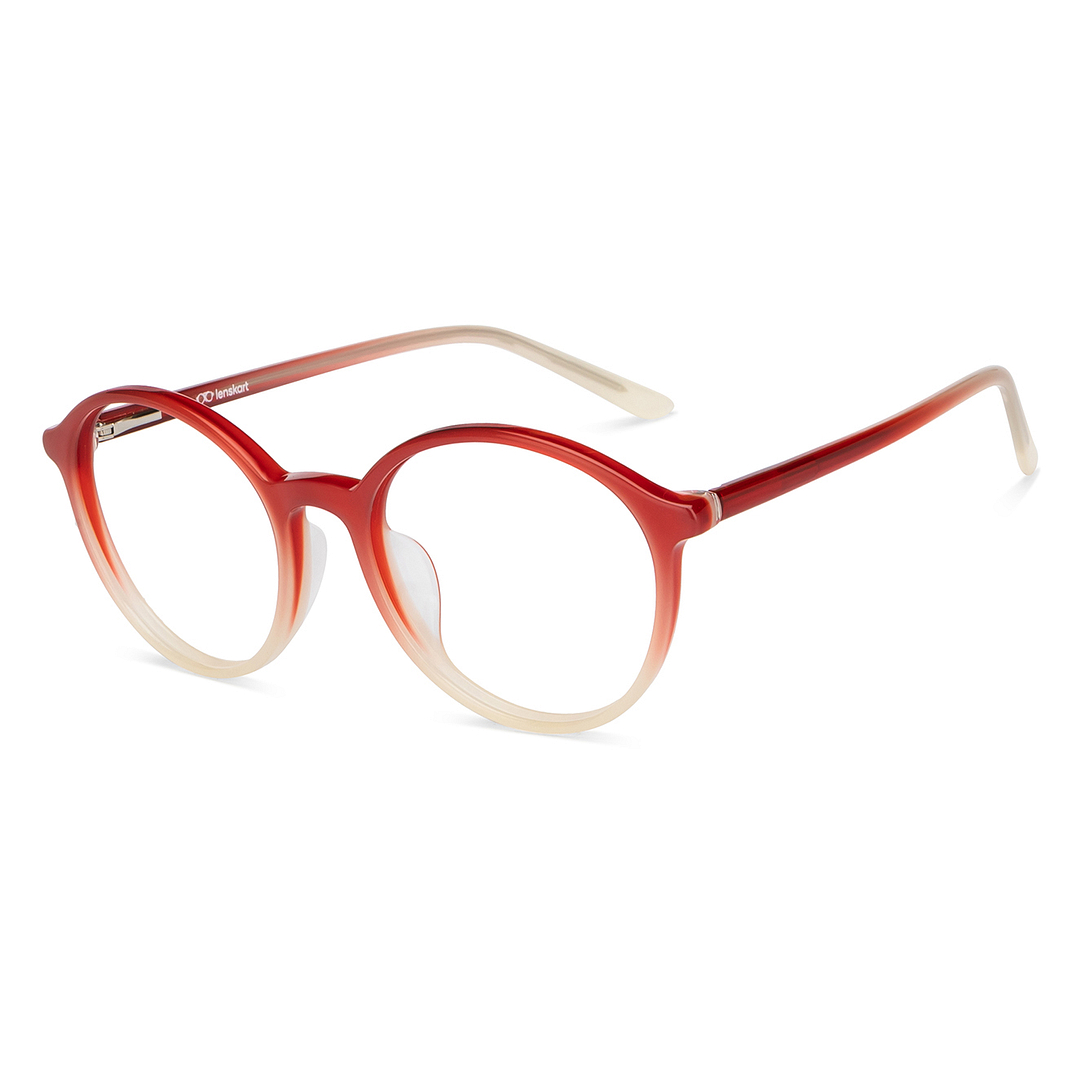 Lenskart Red Full Rim Round left side