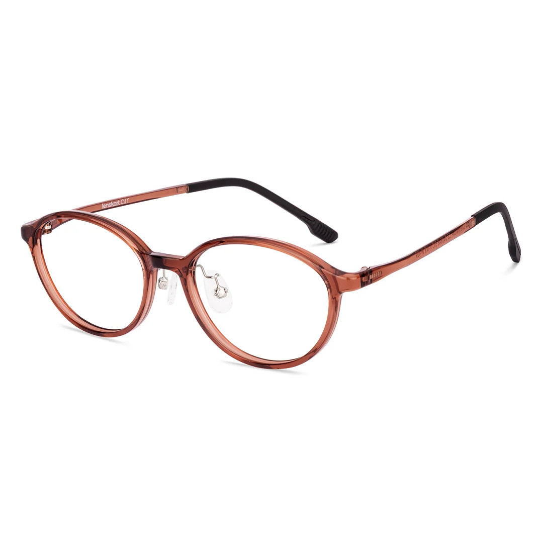 Lenskart Air Red Transparent Full Rim Oval left side
