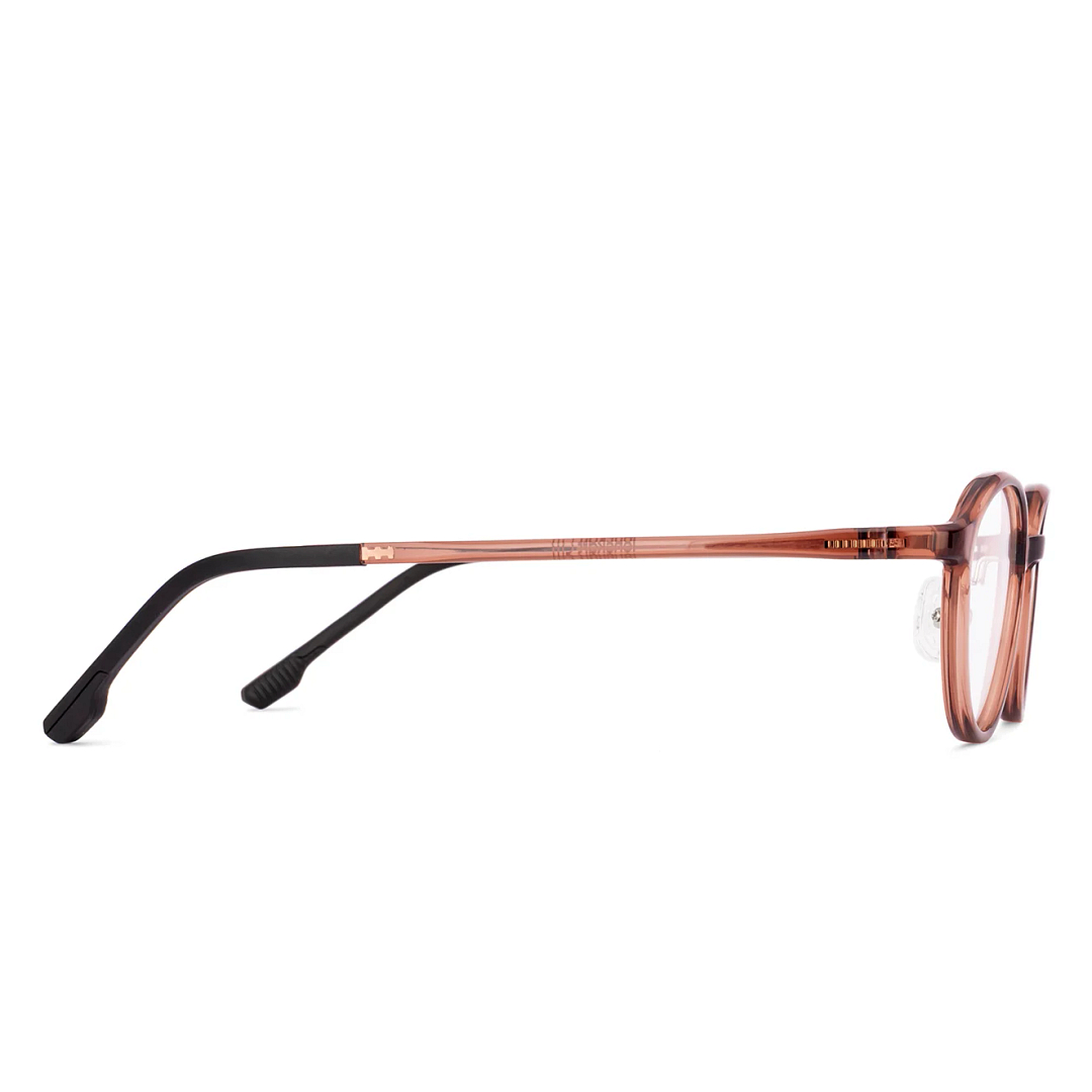 Lenskart Air Red Transparent Full Rim Oval left side