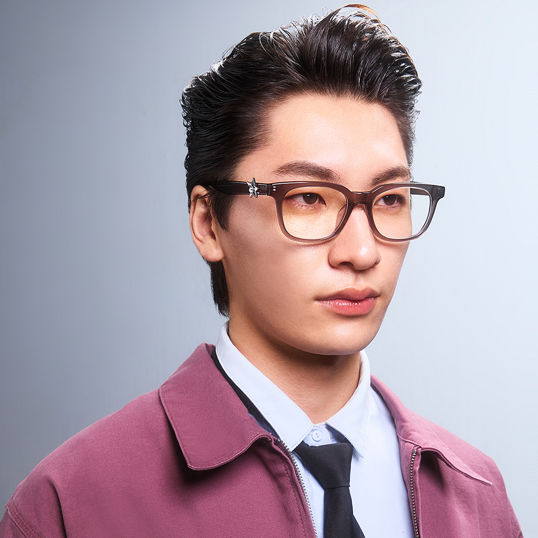 Lenskart Transparent Grey Full Rim Square left side